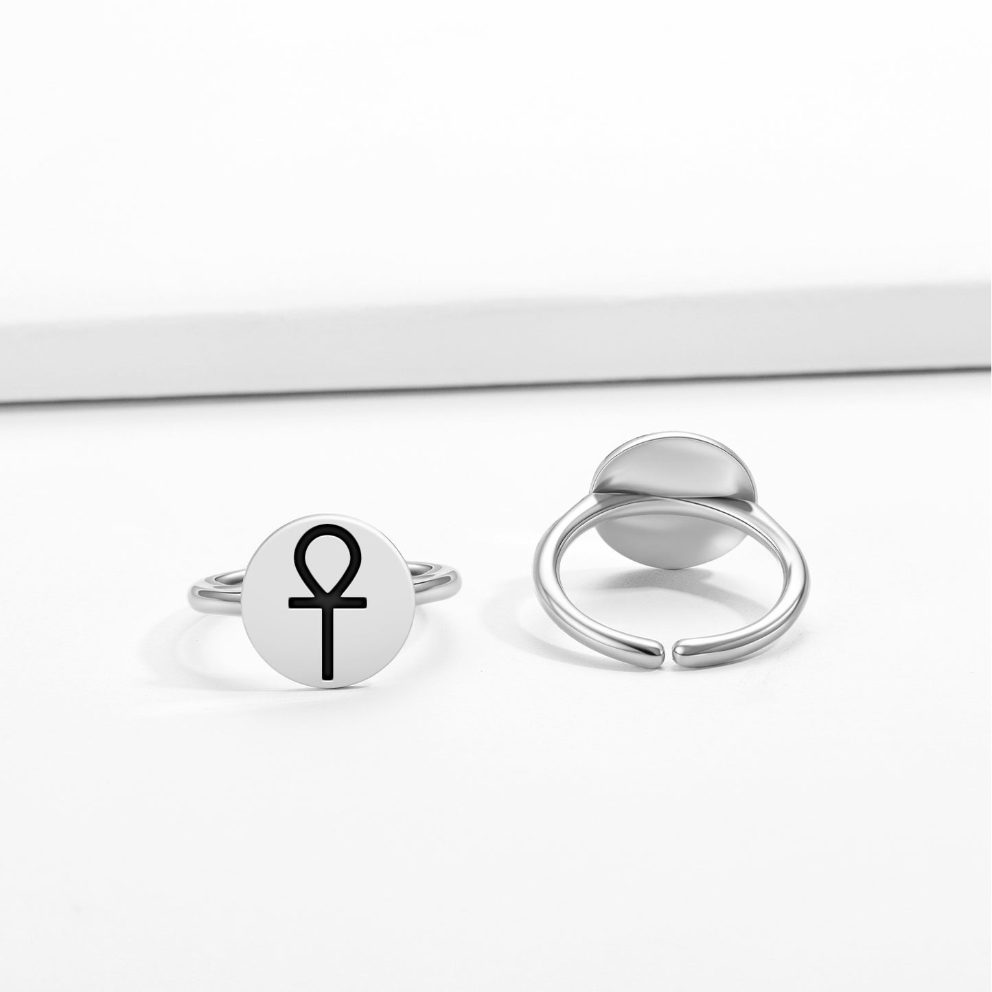 Ankh Egyptian Symbols Adjustable Open Ring
