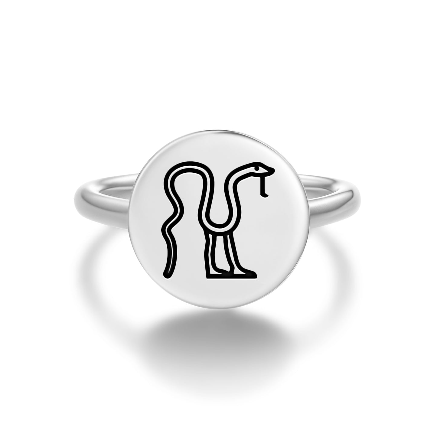 Kneph Egyptian Symbols Adjustable Open Ring