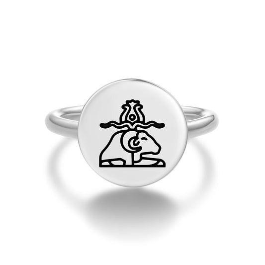 Khnum Egyptian Symbols Adjustable Open Ring
