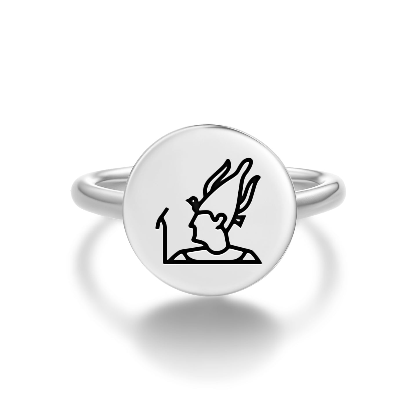 Satis Satet Egyptian Symbols Adjustable Open Ring
