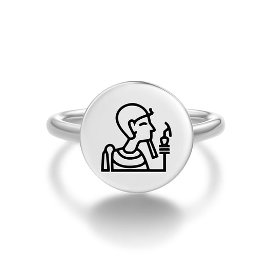Ptah Egyptian Symbols Adjustable Open Ring