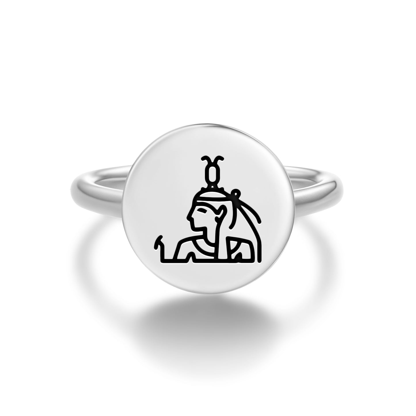 Neith Egyptian Symbols Adjustable Open Ring