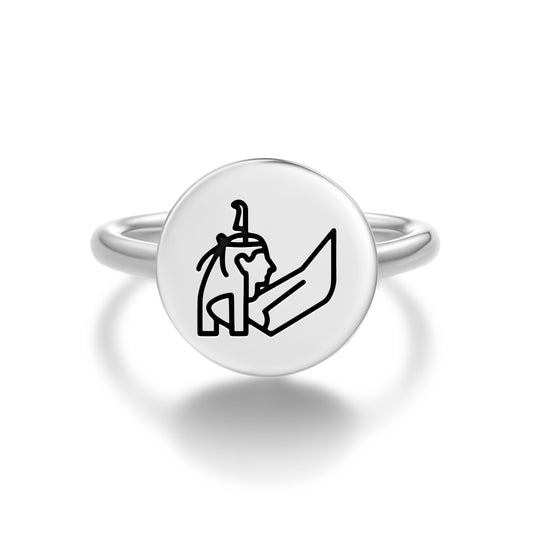 Maat Egyptian Symbols Adjustable Open Ring