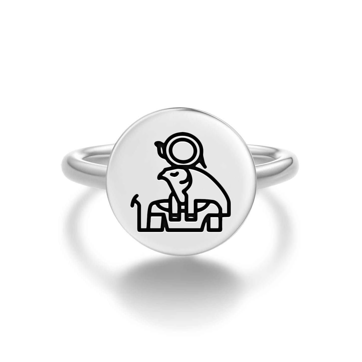 Ra Egyptian Symbols Adjustable Open Ring
