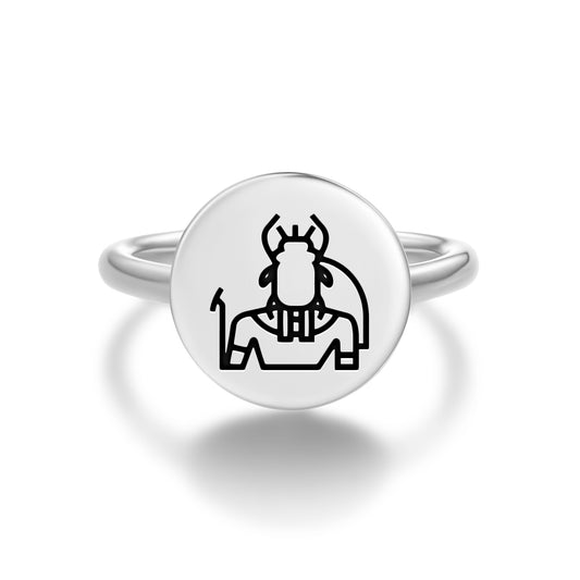 Khepri Egyptian Symbols Adjustable Open Ring