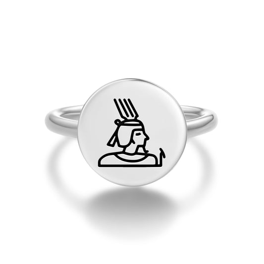 Shu Egyptian Symbols Adjustable Open Ring