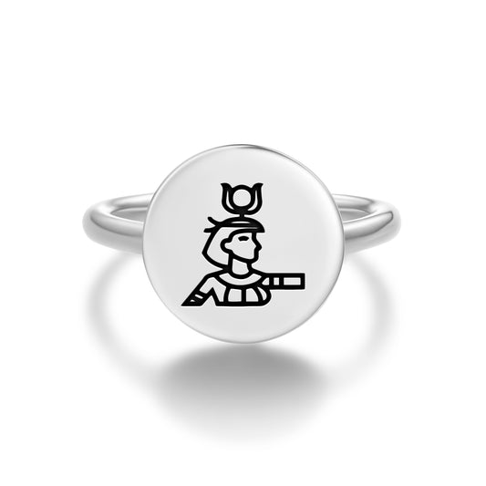 Isis Egyptian Symbols Adjustable Open Ring