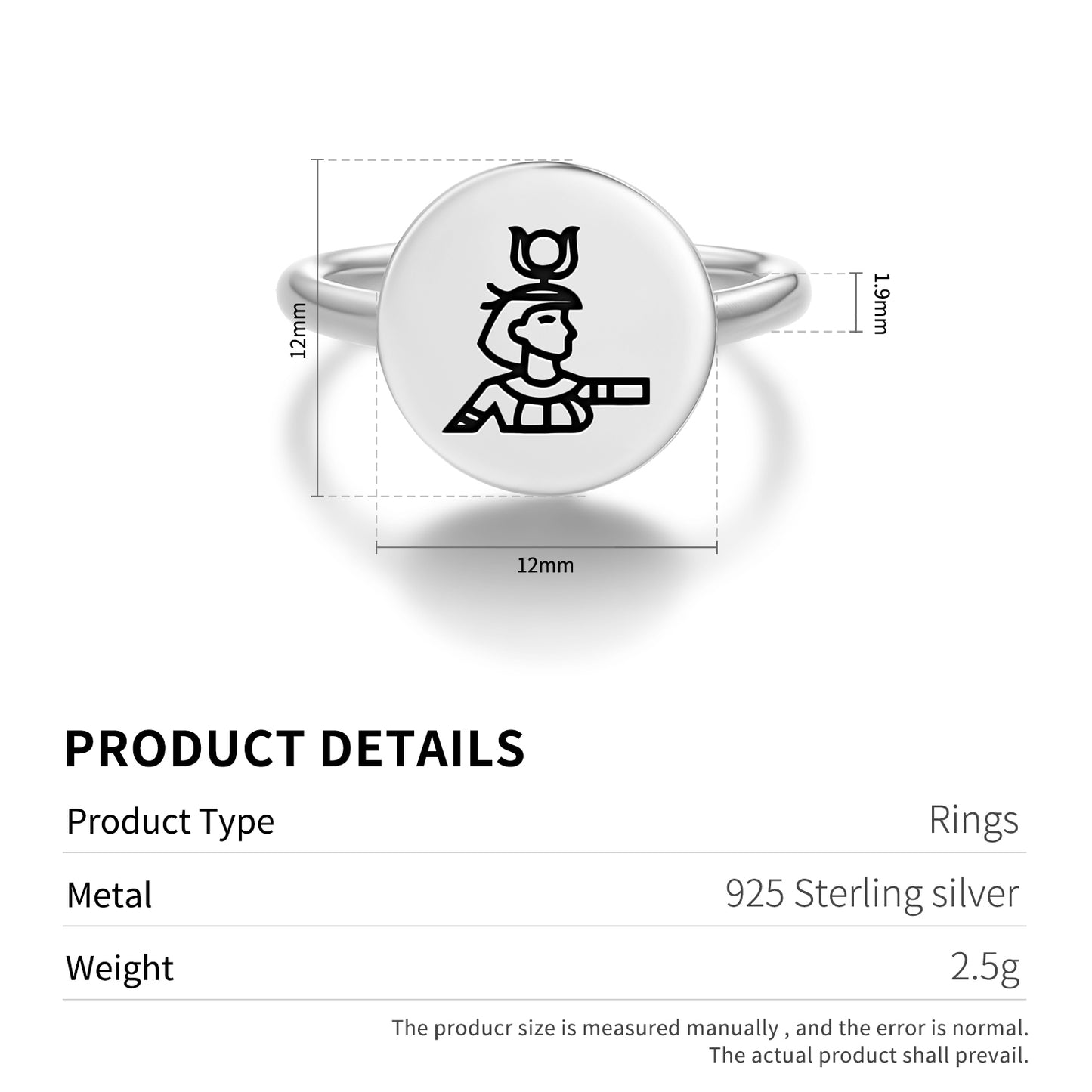 Isis Egyptian Symbols Adjustable Open Ring