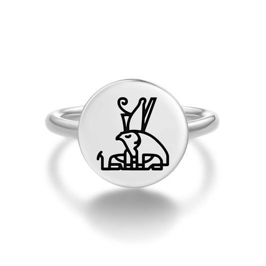 Horus Egyptian Symbols Adjustable Open Ring