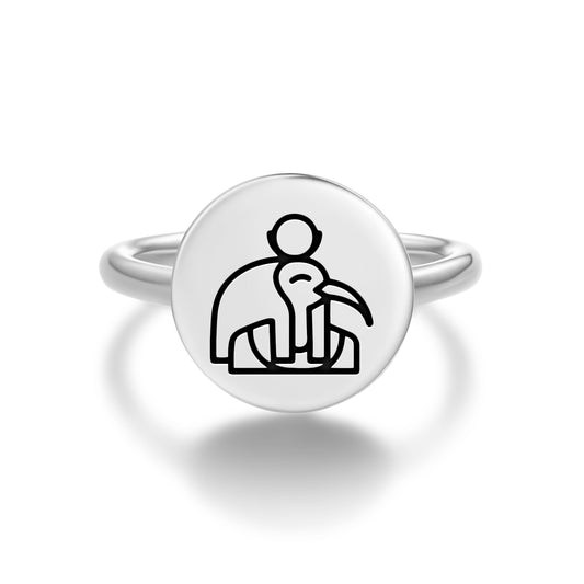 Thots Egyptian Symbols Adjustable Open Ring