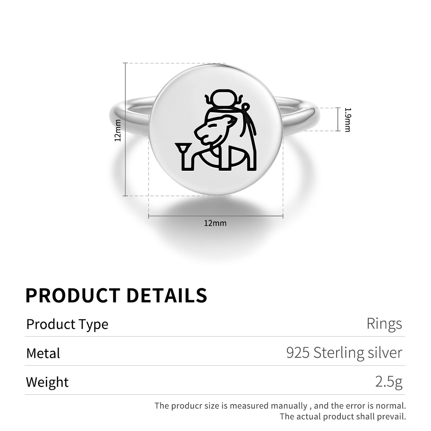 Tefnut Egyptian Symbols Adjustable Open Ring