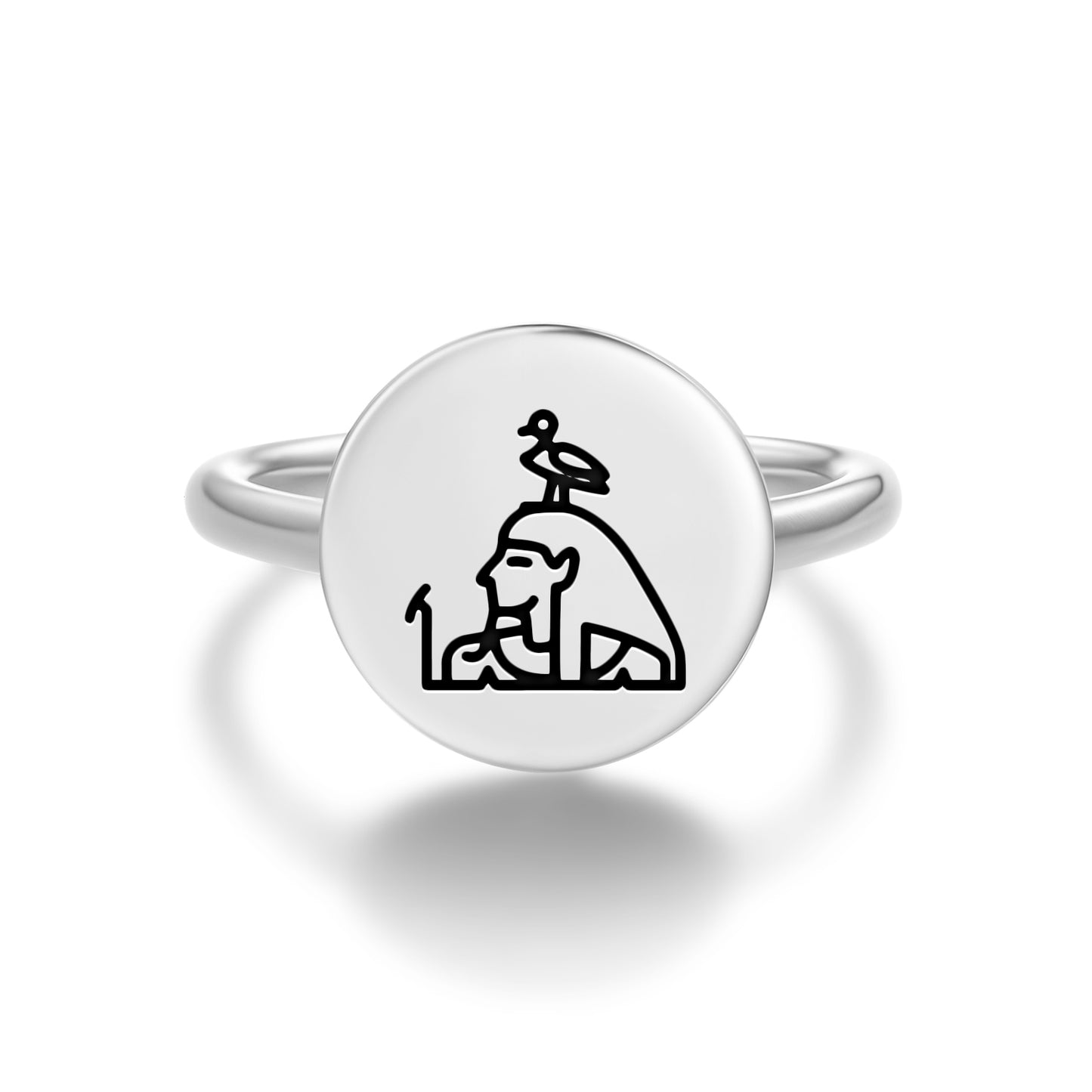Geb Egyptian Symbols Adjustable Open Ring
