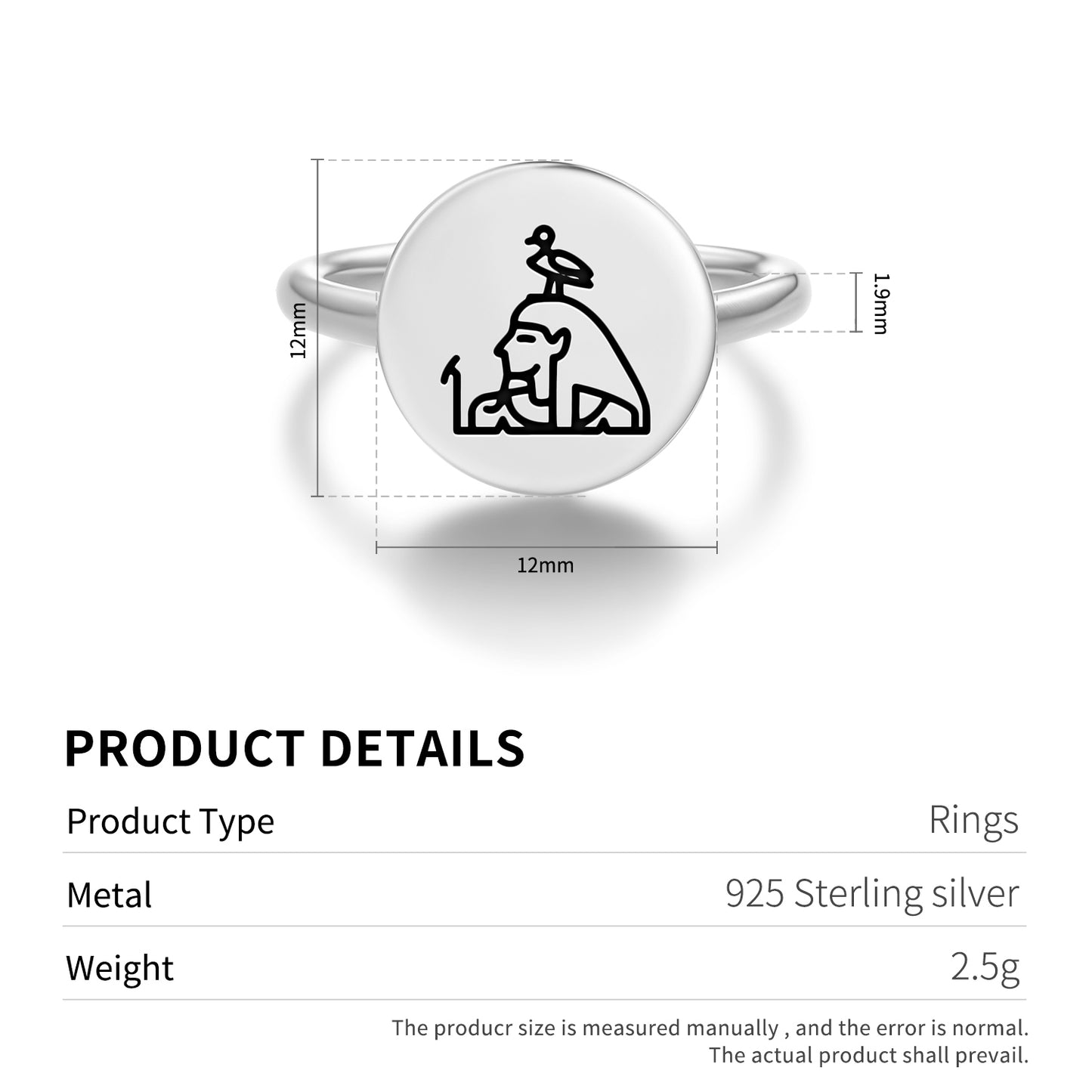 Geb Egyptian Symbols Adjustable Open Ring