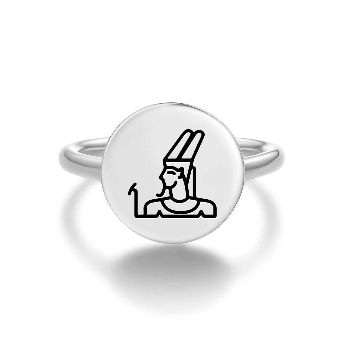 Amun Egyptian Symbols Adjustable Open Ring
