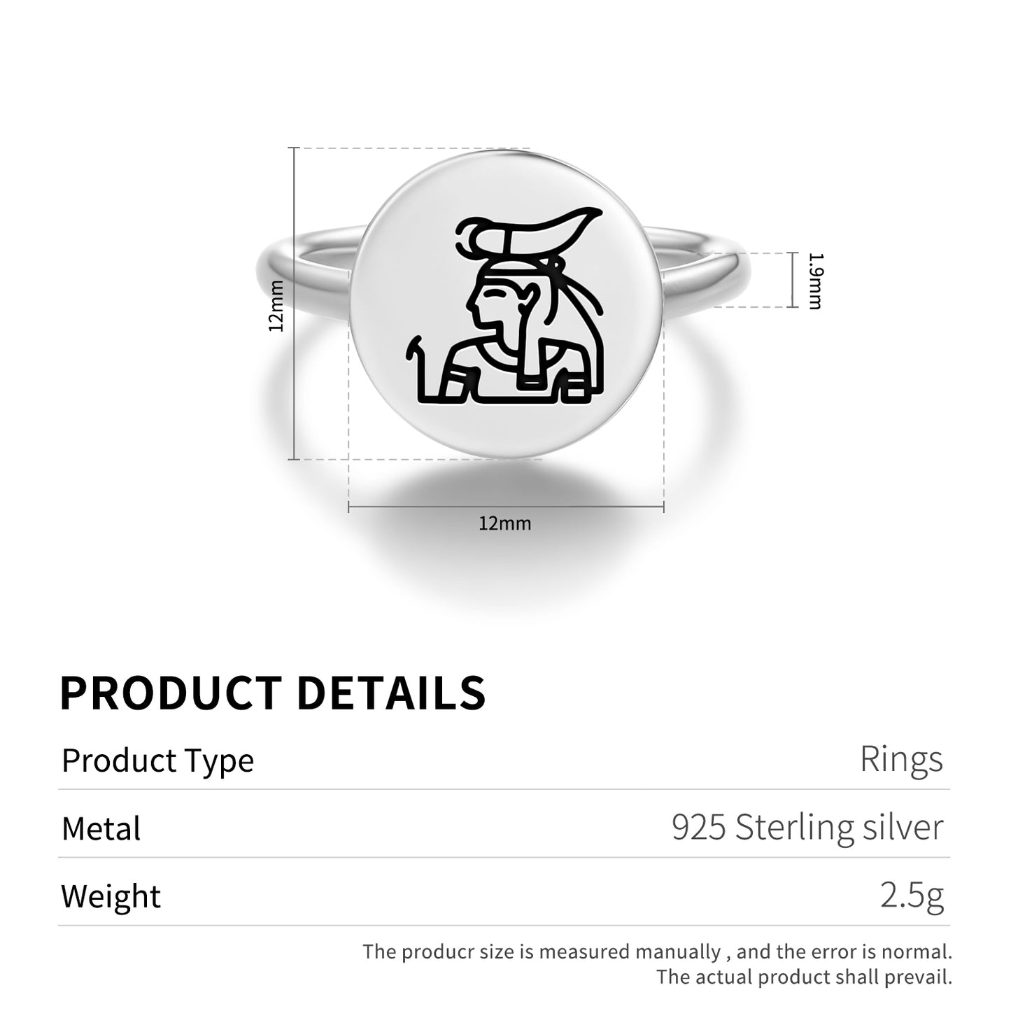 Serket Egyptian Symbols Adjustable Open Ring
