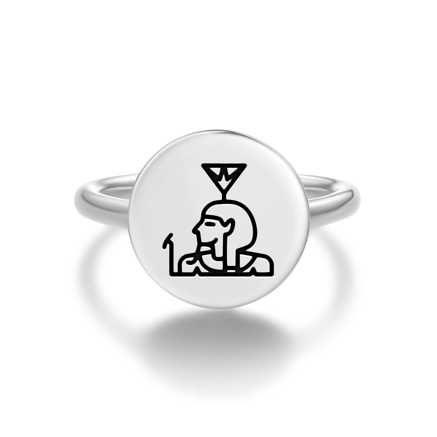 Nefertem Egyptian Symbols Adjustable Open Ring