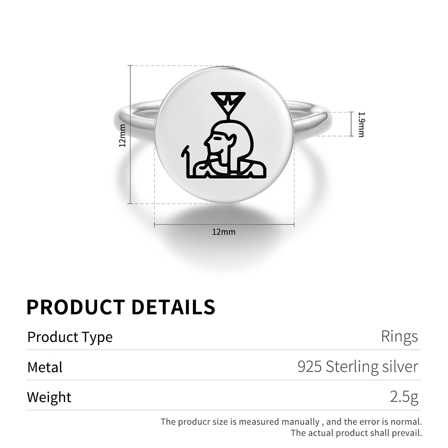 Nefertem Egyptian Symbols Adjustable Open Ring