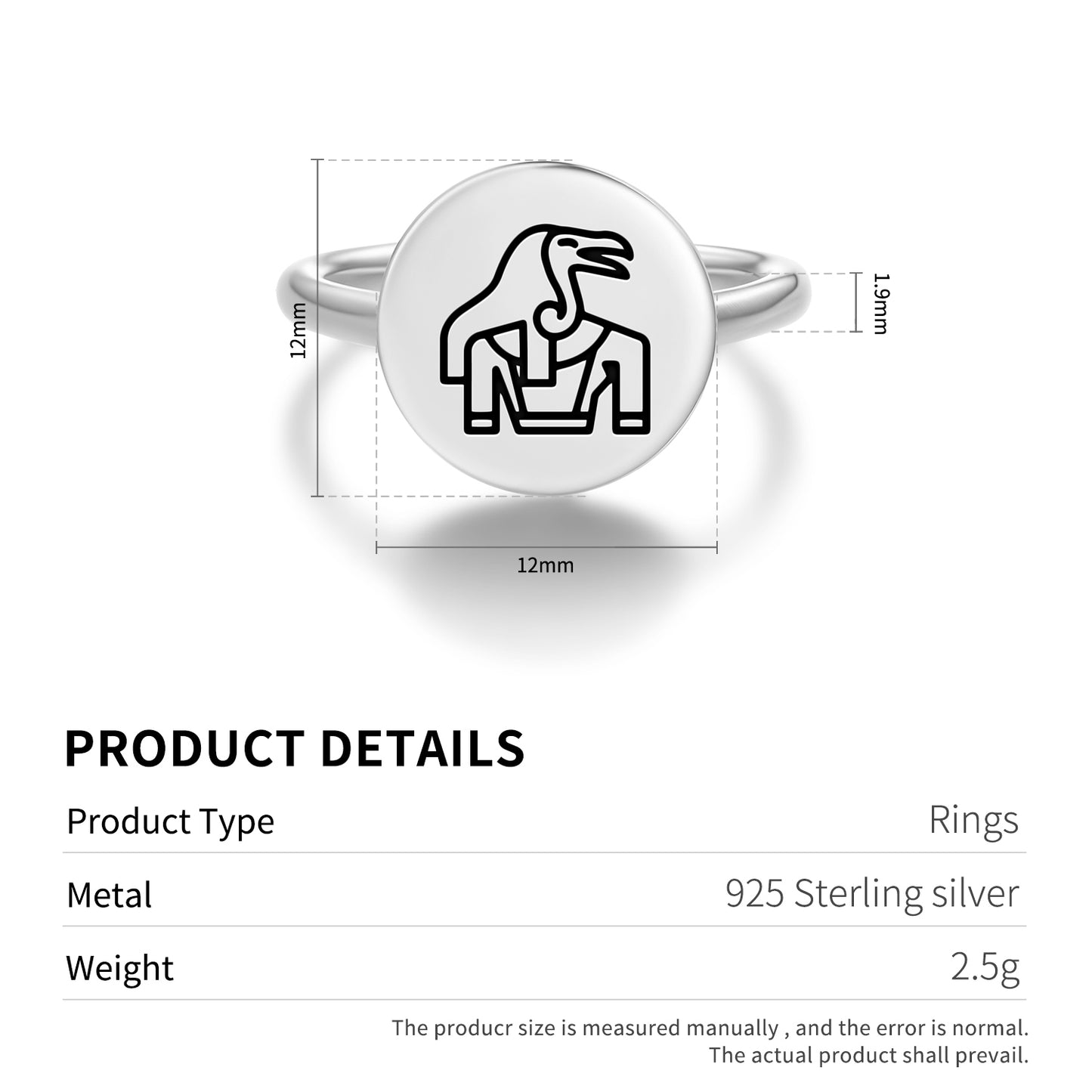 Nekhbet Egyptian Symbols Adjustable Open Ring