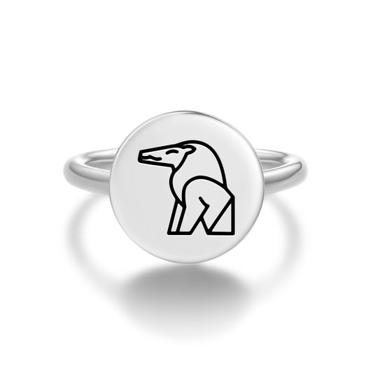 Ammit Egyptian Symbols Adjustable Open Ring