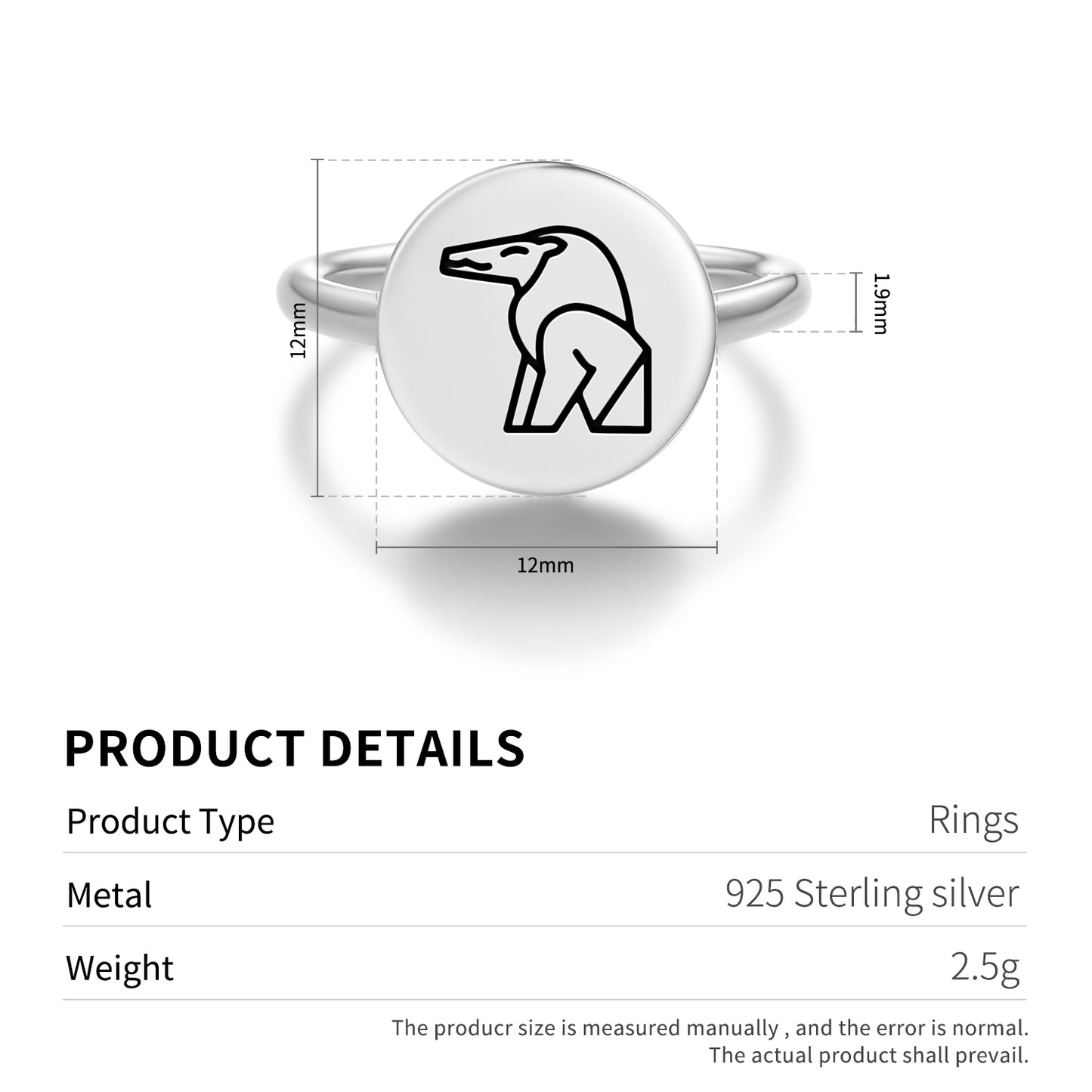 Ammit Egyptian Symbols Adjustable Open Ring
