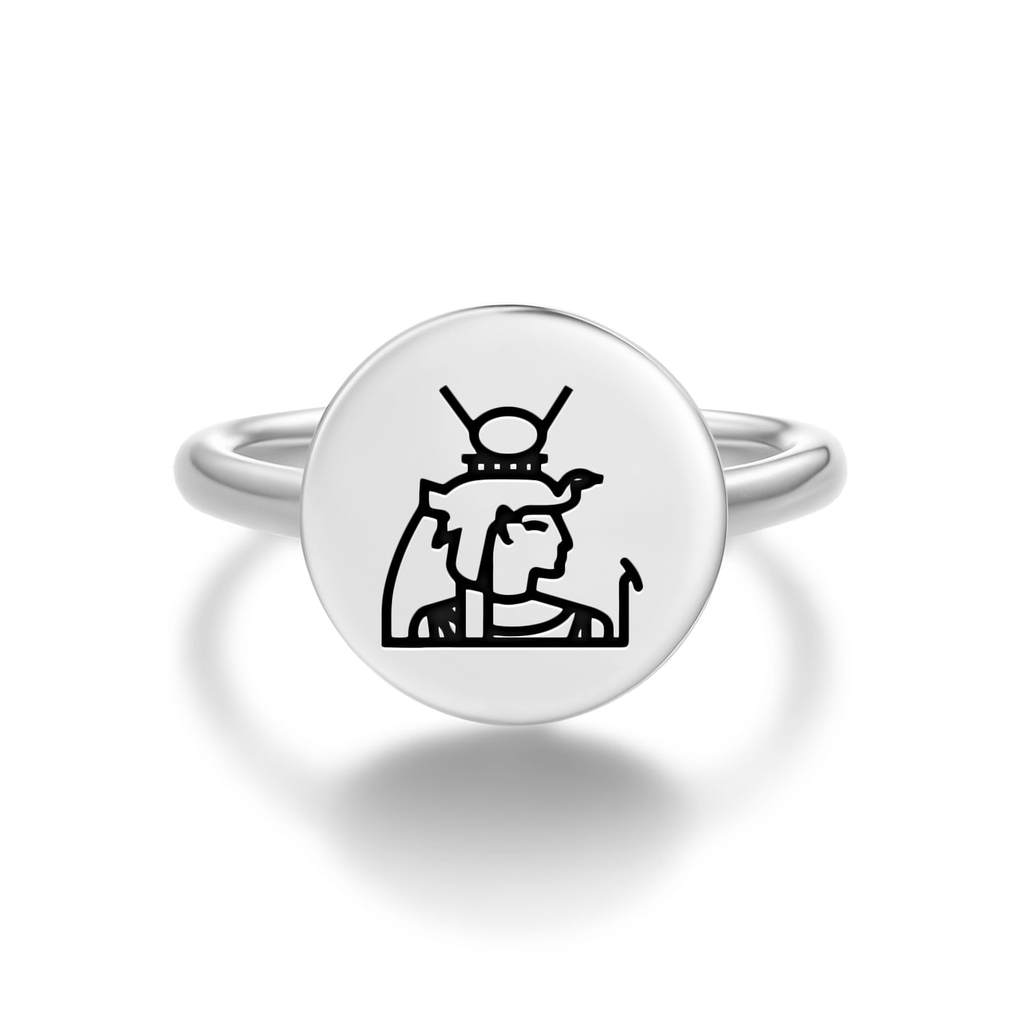 Iusaaset Egyptian Symbols Adjustable Open Ring