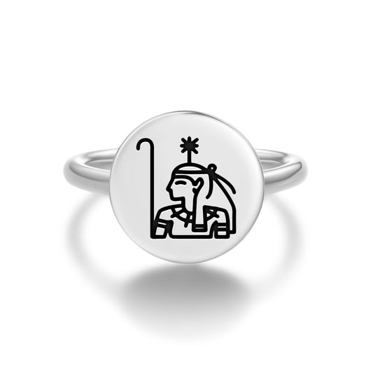 Seshat Egyptian Symbols Adjustable Open Ring