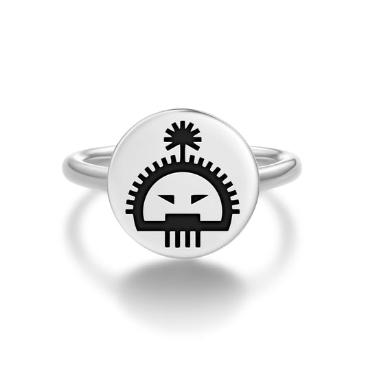 Kuwanlelenta Hopi Symbols Adjustable Open Ring