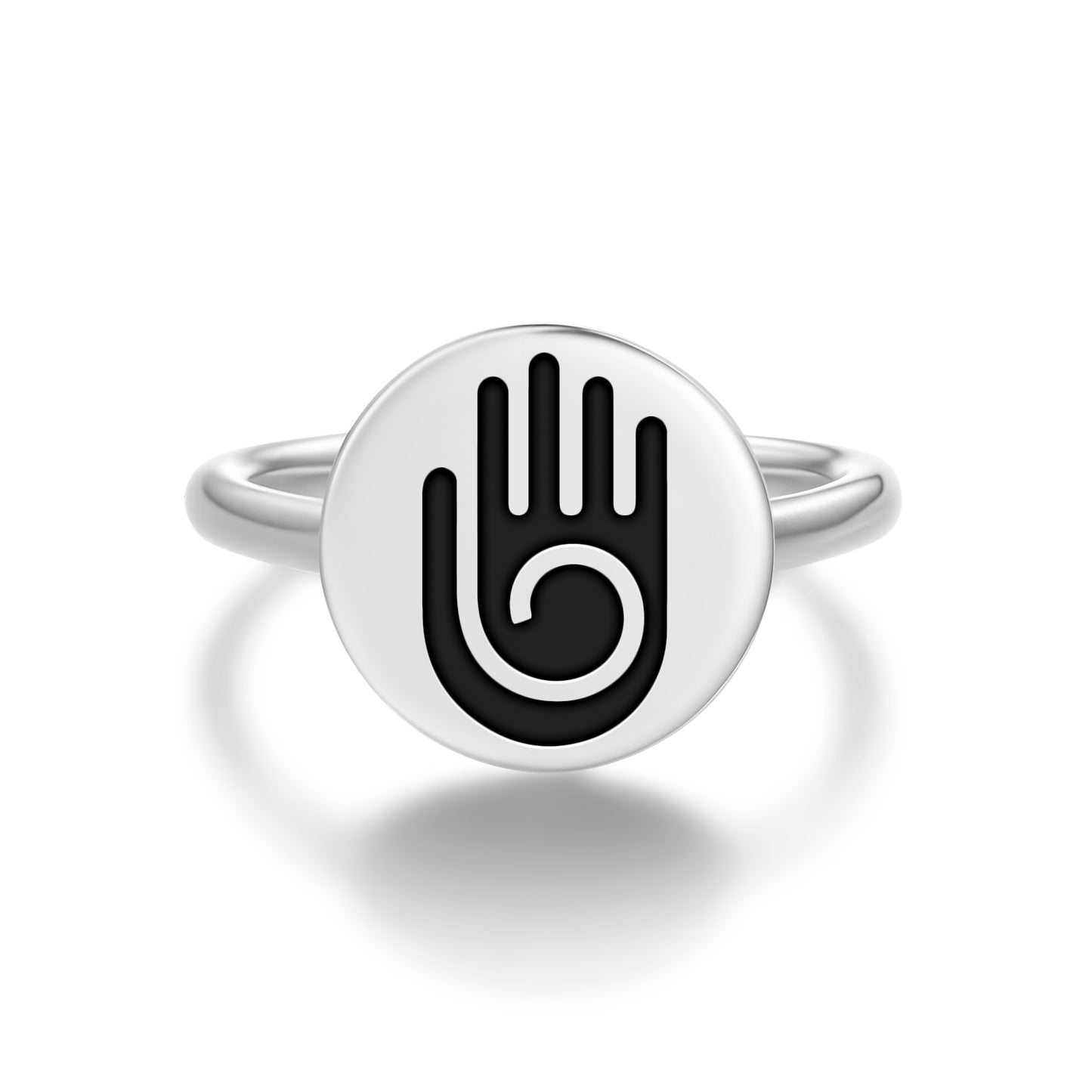 Healing Hand Hopi Symbols Adjustable Open Ring