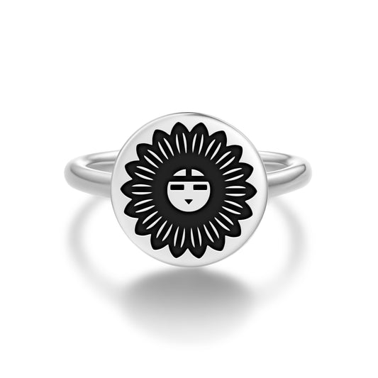 Tawa Hopi Symbols Adjustable Open Ring