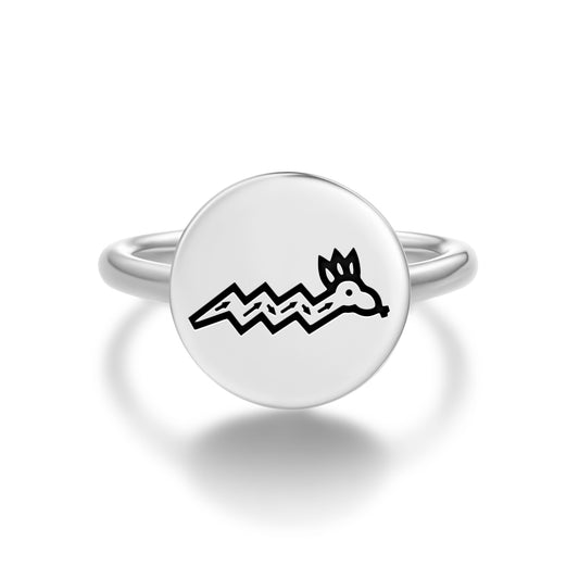 Palulukang Hopi Symbols Adjustable Open Ring