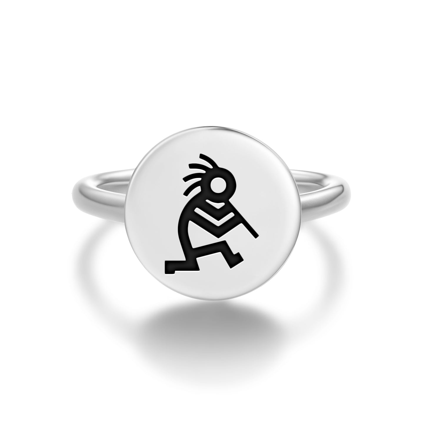 Kokopelli Hopi Symbols Adjustable Open Ring