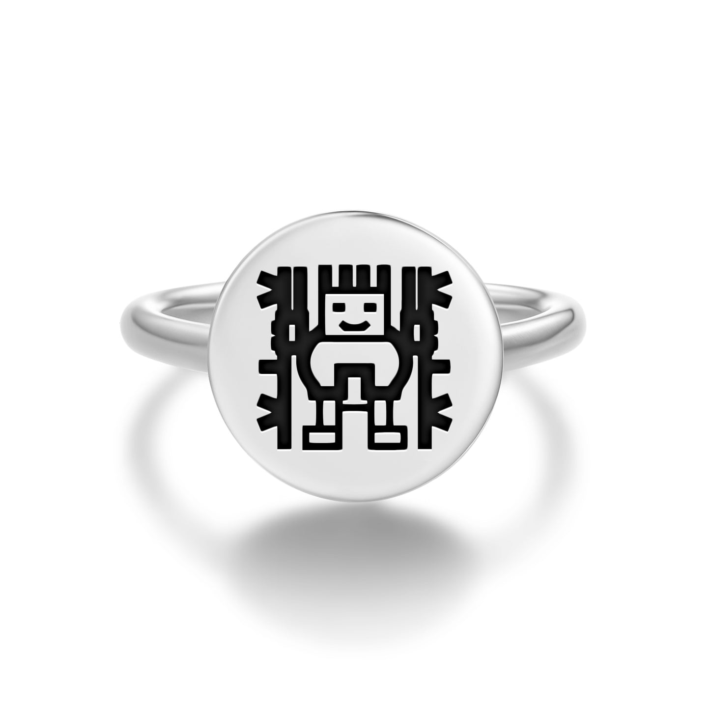 Mama Sara Inca Symbols Adjustable Open Ring