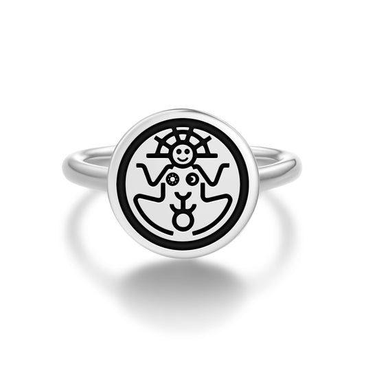Pachamama Inca Symbols Adjustable Open Ring