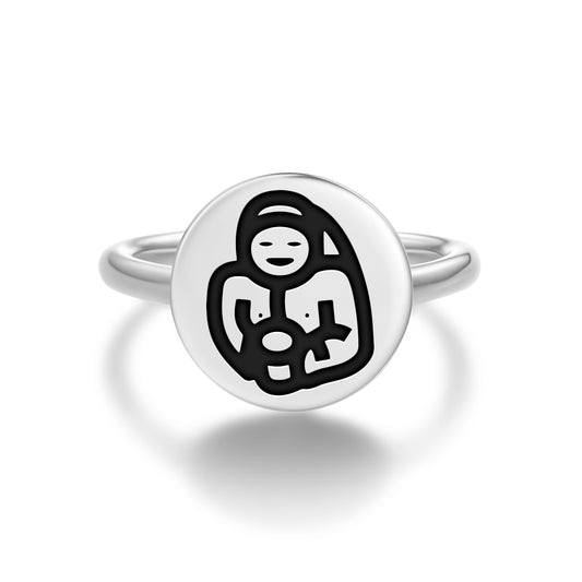 Mama Allpa Inca Symbols Adjustable Open Ring