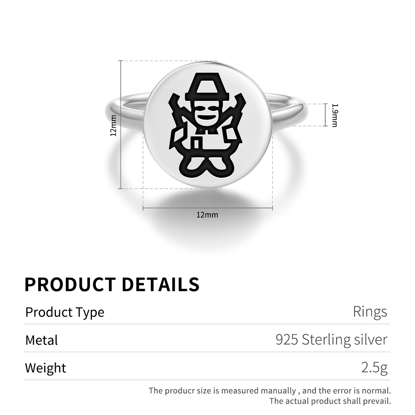 Ekeko Inca Symbols Adjustable Open Ring