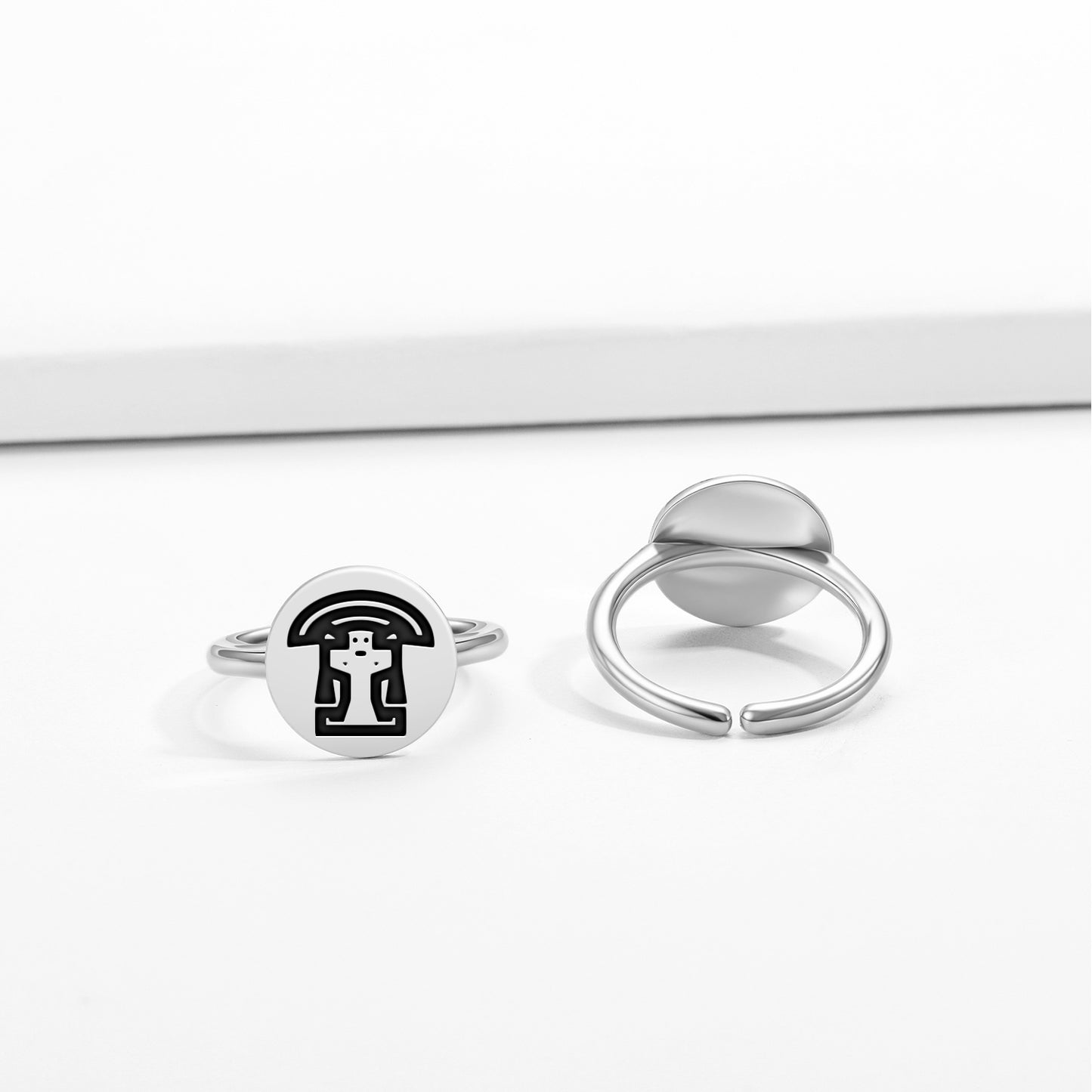 Ataguchu Inca Symbols Adjustable Open Ring