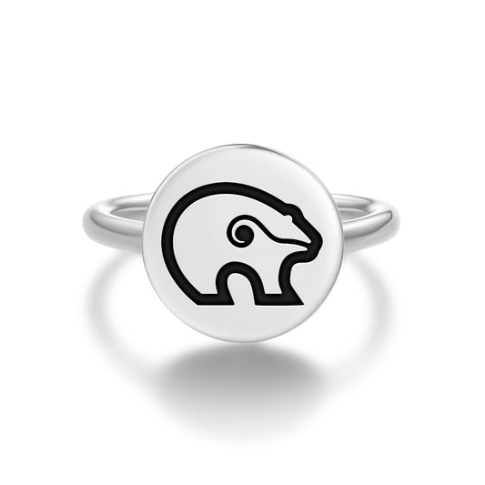 Bear Lakota Sioux Symbols Adjustable Open Ring