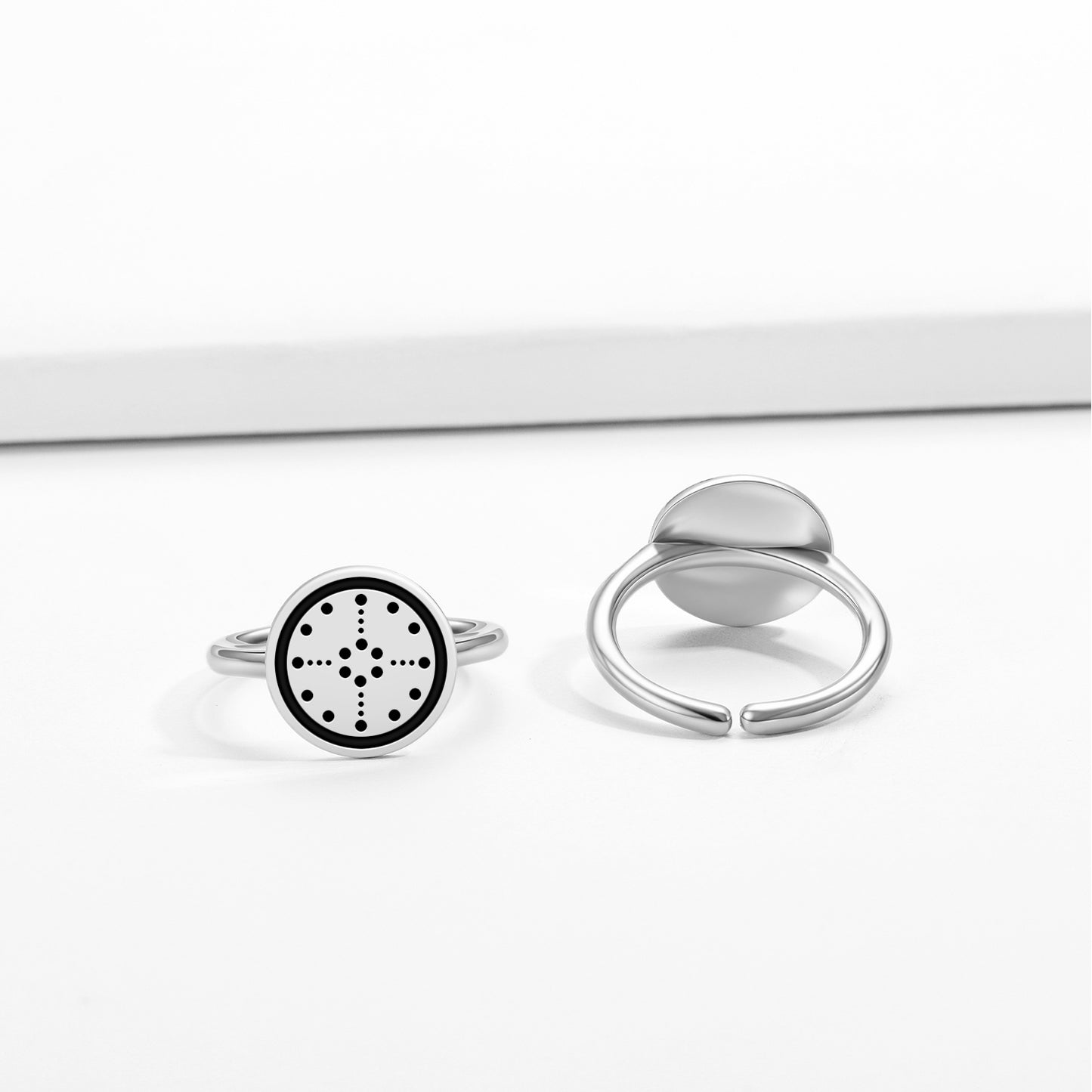 Stone Medicine Wheel Lakota Sioux Symbols Adjustable Open Ring