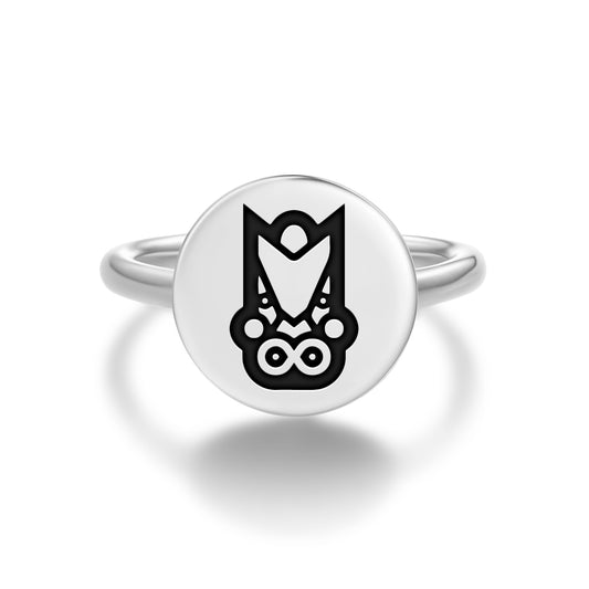 Rūaumoko Maori Symbols Adjustable Open Ring