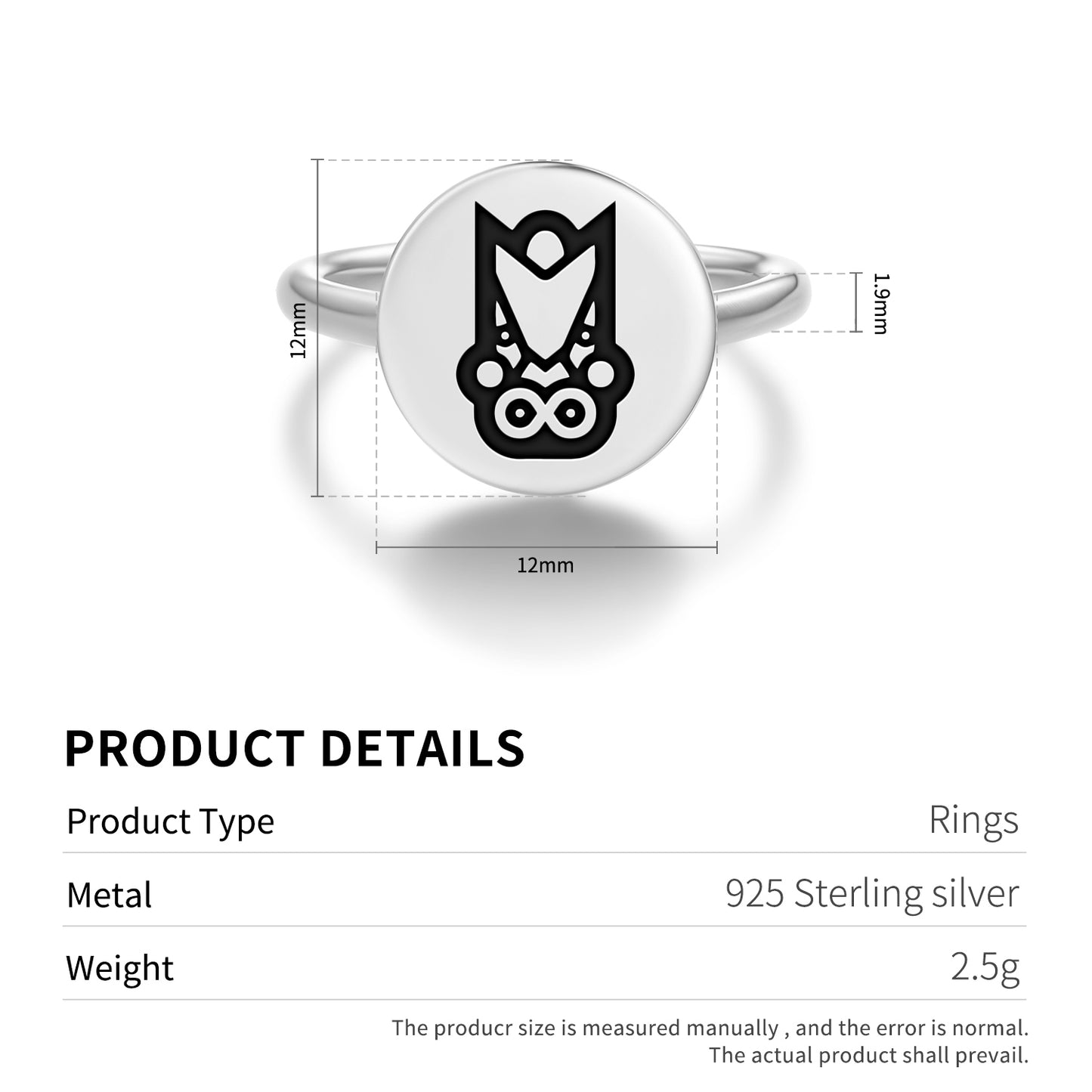 Rūaumoko Maori Symbols Adjustable Open Ring