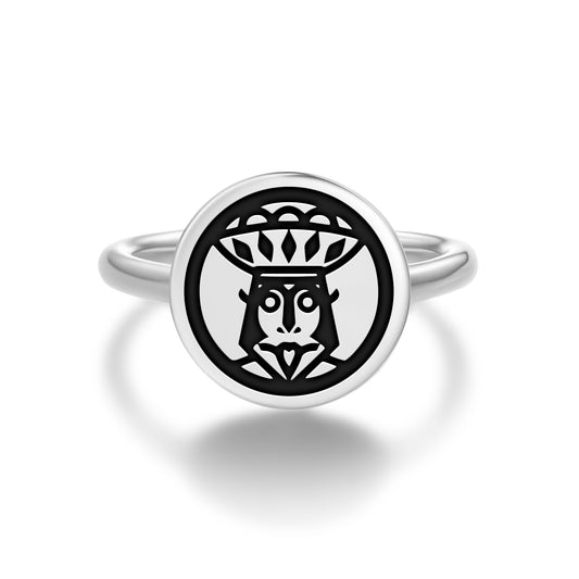 Rongo Maori Symbols Adjustable Open Ring