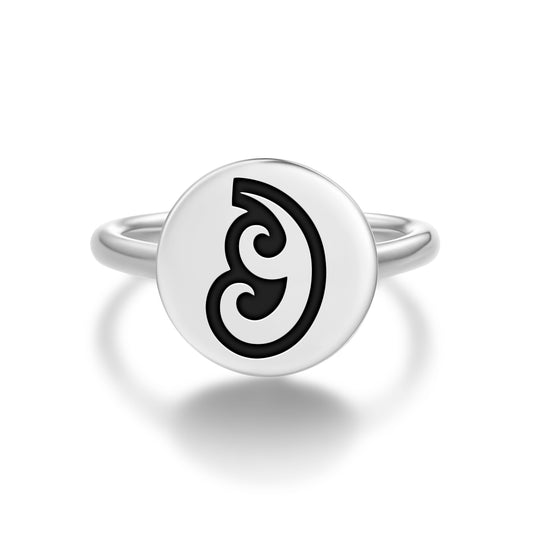 Moana Maori Symbols Adjustable Open Ring