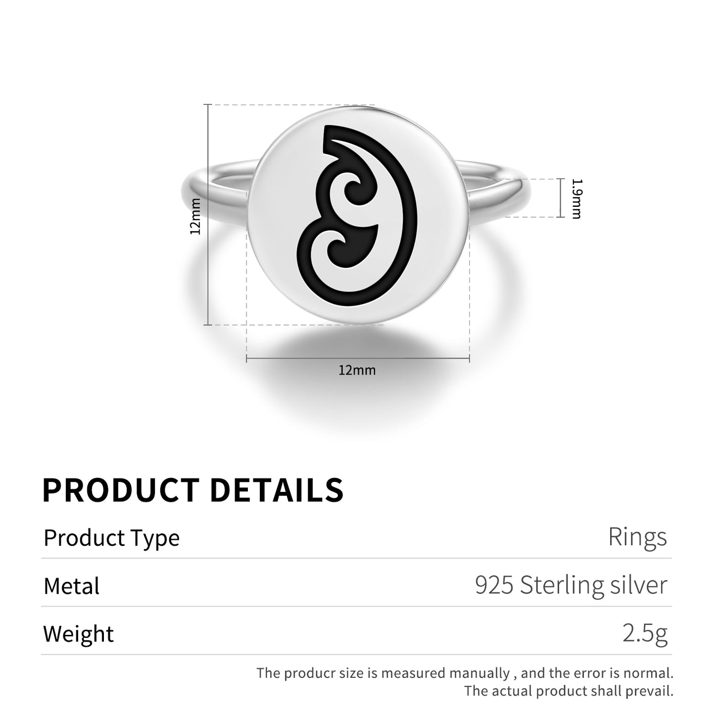 Moana Maori Symbols Adjustable Open Ring