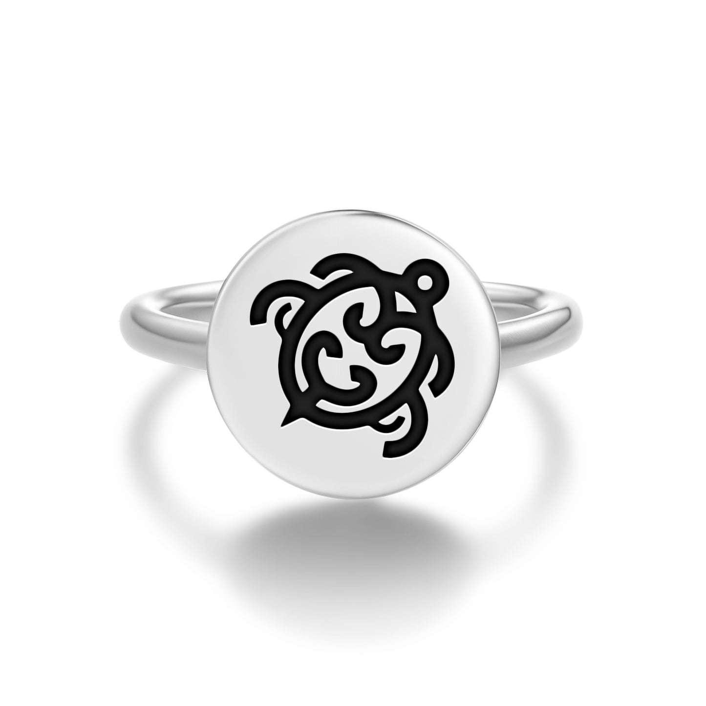 Koru Honu Maori Symbols Adjustable Open Ring