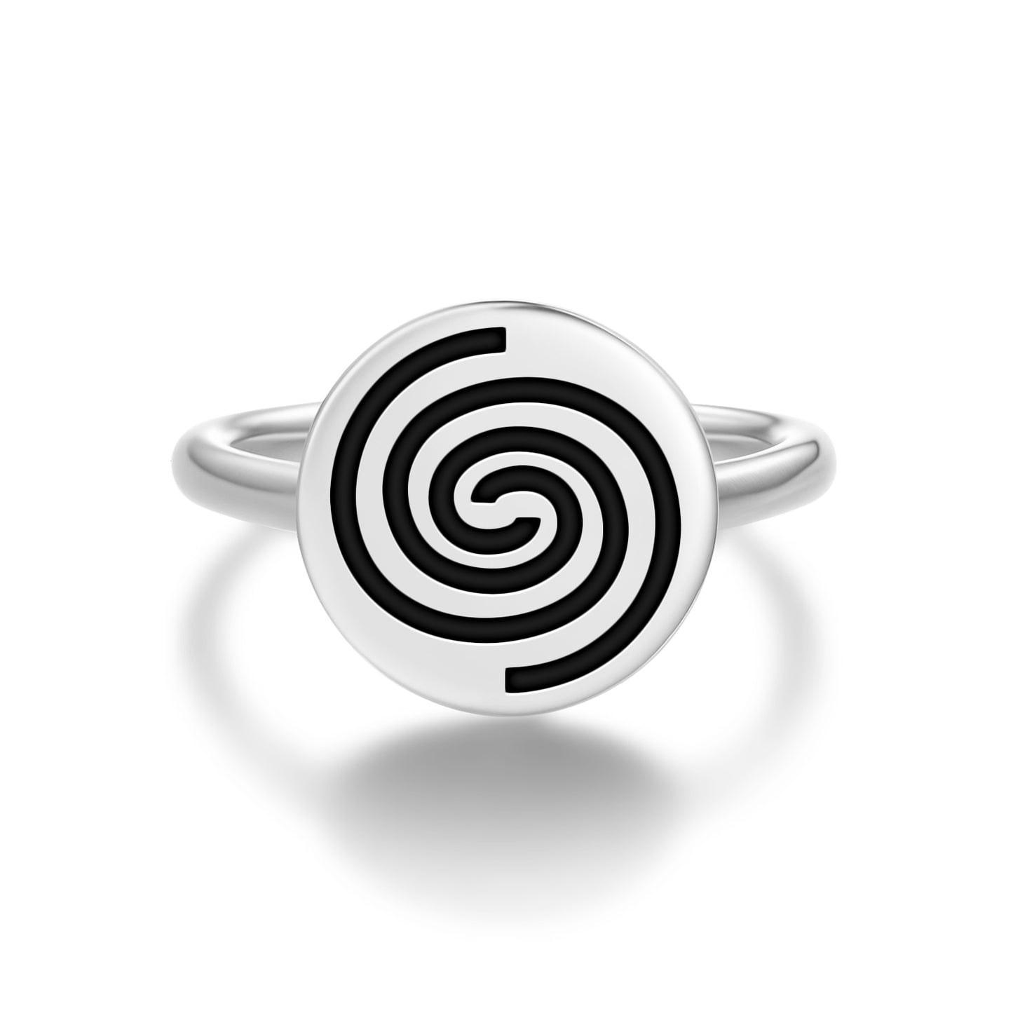 Spiral Taino Symbols Adjustable Open Ring