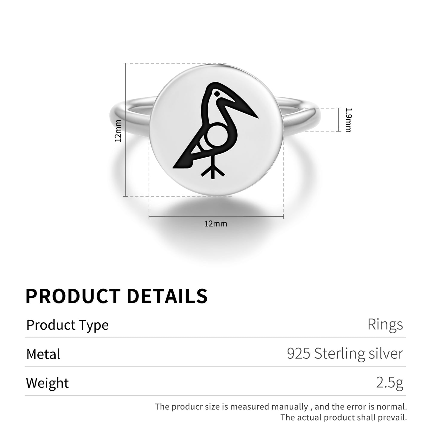 Bird Taino Symbols Adjustable Open Ring
