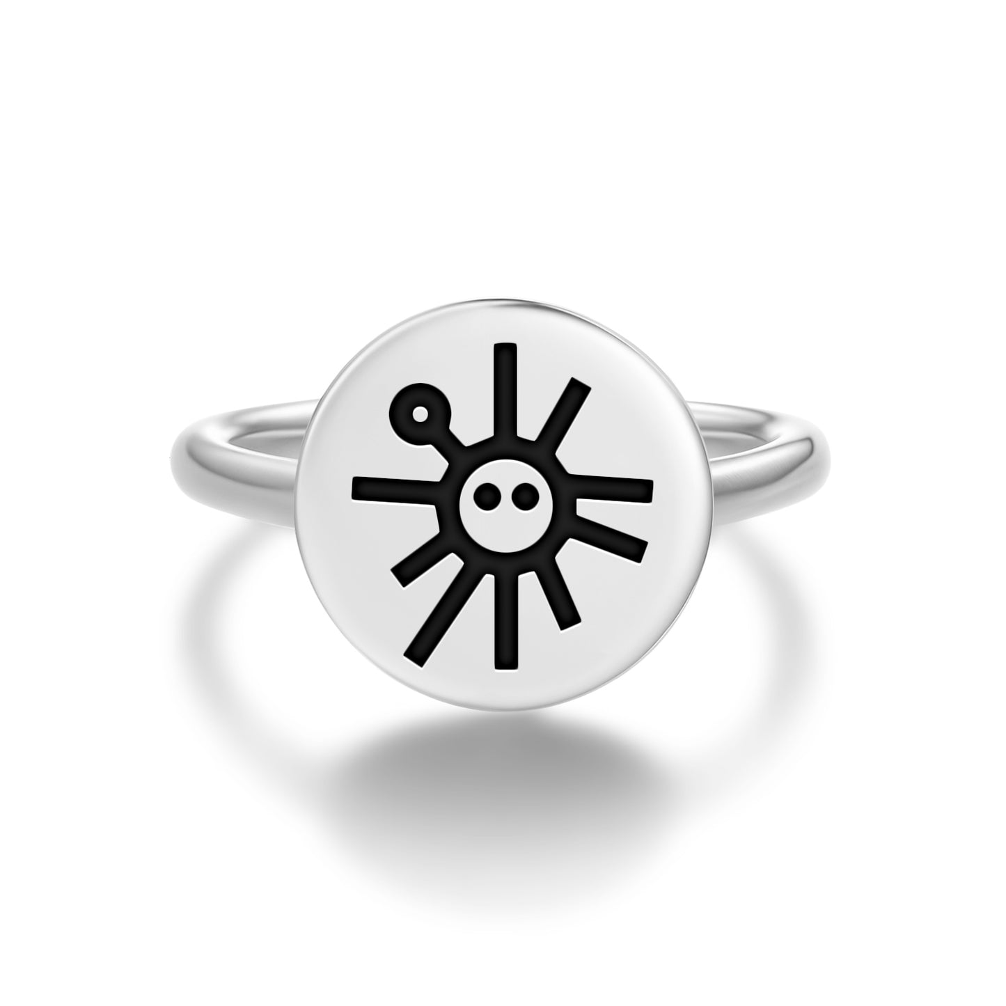 Sun God Taino Symbols Adjustable Open Ring