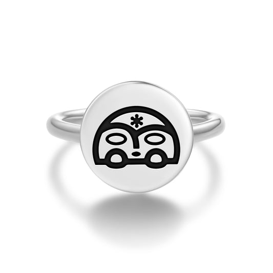 Moon goddess Taino Symbols Adjustable Open Ring