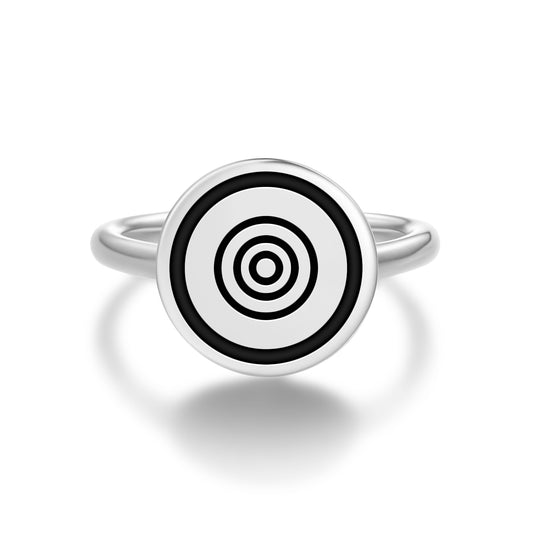 Connection with Nature Native Rock Art Symbols Adjustable Open Ring