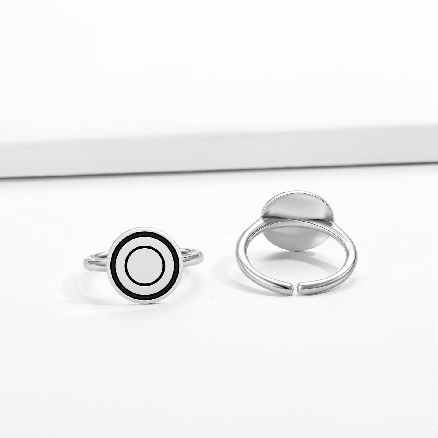Relation of Two Native Rock Art Symbols Adjustable Open Ring
